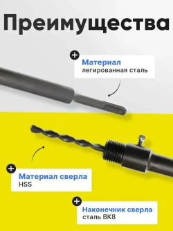 Хвостовик удлинитель, для коронок SDS Plus 500 мм для перфоратора М22