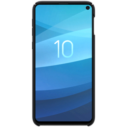 Тонкий жесткий чехол черного цвета от Nillkin для Samsung Galaxy S10e, серия Super Frosted Shield