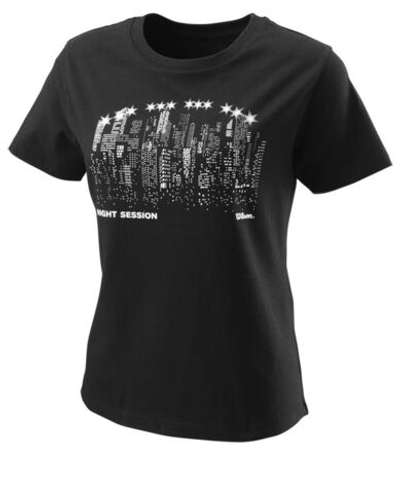 Женская теннисная футболка Wilson Night Skyline Tch Tee W - black