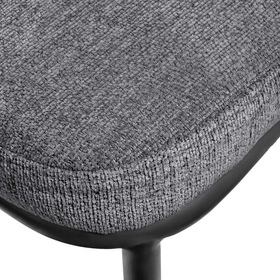 Полубарный стул Arvo 65 см, серый шенилл с черными ножками