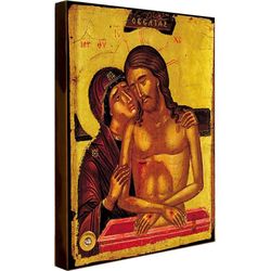 Не Рыдай Мене Мати (Оплакивание Христа). Копия афонской иконы с мощевиком.