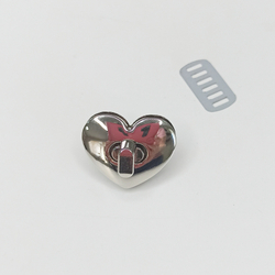 Замок вертушка на винтах 25*30 сердце Серебро