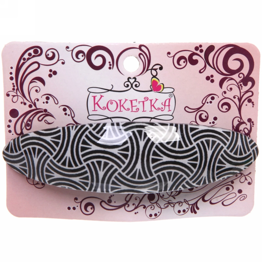 Заколка автомат «Calista - Lili», овал, 6 цветов, 9*2,5см (Кокетка)