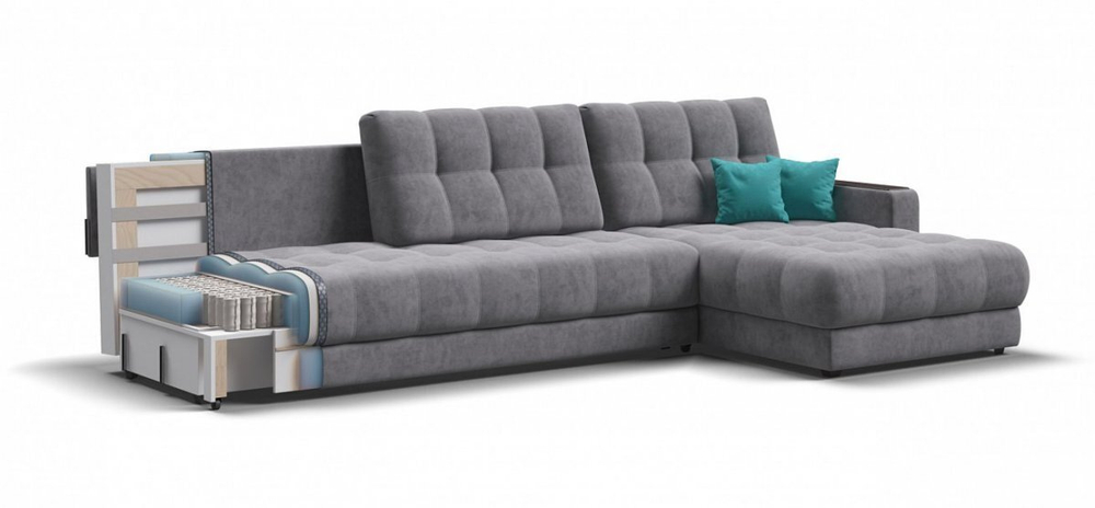 Угловой диван Босс Макс Велюр Роял агат