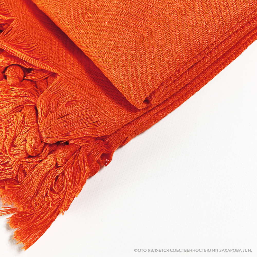 Плед-покрывало из хлопка Sidney, цвет Оранжевый
