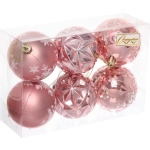 Набор шаров «Вивальди» 6 см (в наборе 6 шт), Розовое золото