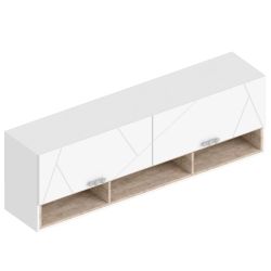 Шкаф настенный МС "Сандра"(Белый лофт/дуб баррик)