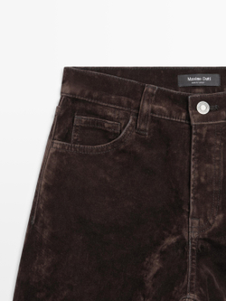 Massimo Dutti Джинсы прямого кроя со средней посадкой, шоколадный