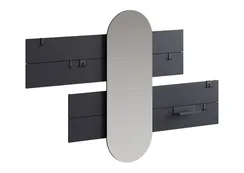 Вешалка Stripe L горизонтальная с зеркалом 60*160 см (черный)