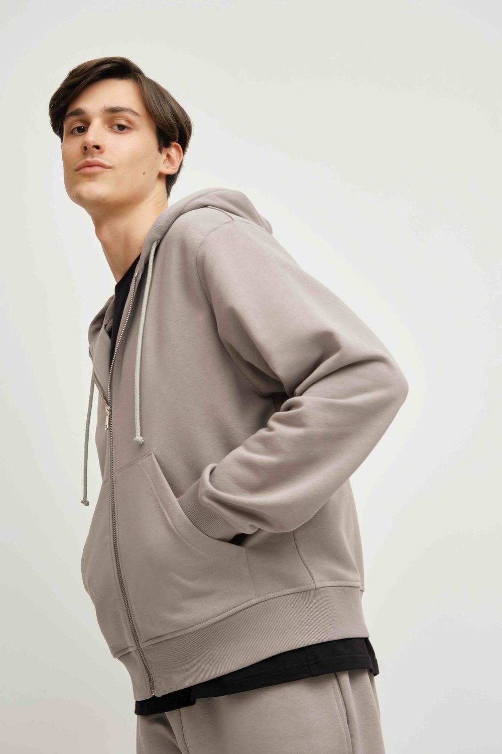 Худи Weme на молнии Оверсайз серый