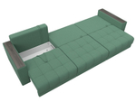Диван прямой с декором Лига-049 НПБ Лонг, Амур 11 РОГОЖКА зеленый