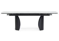 Керамический стол Готланд 180(240)х90х79 белый мрамор / черный