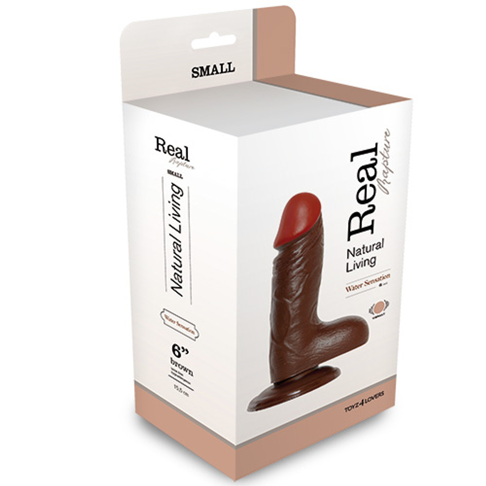 Коричневый вибратор REALISTIC VIBRATOR REAL RAPTURE BROWN - 17 см. (Цвет: коричневый)