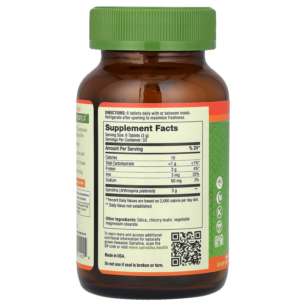 Nutrex Hawaii, Pure Hawaiian Spirulina®, 500 мг, 200 таблеток