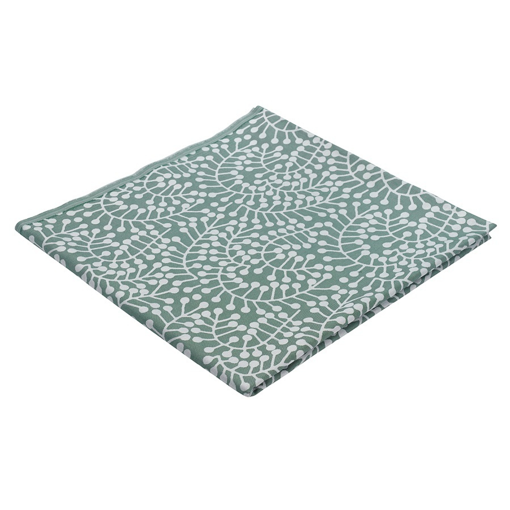 Скатерть из хлопка зеленого цвета с рисунком Спелая смородина, scandinavian touch, 180х180см