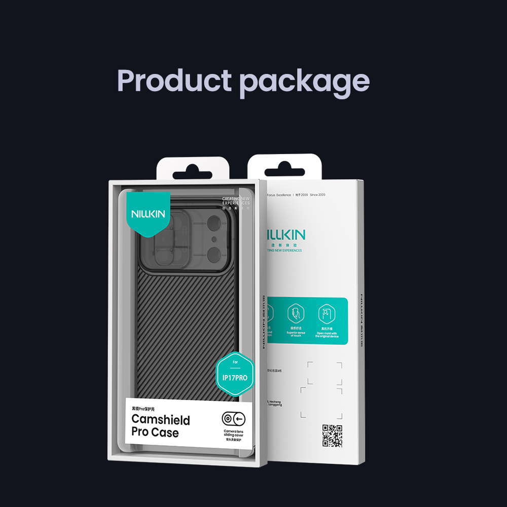 Чехол тонированный прозрачный на iPhone 17 Pro, серия CamShield Pro от Nillkin (с двойной защитной шторкой для камеры)