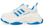 Adidas originals x Balenciaga Balenciaga Triple S PU lace-up wear-resistant low-top daddy shoes women's white blue