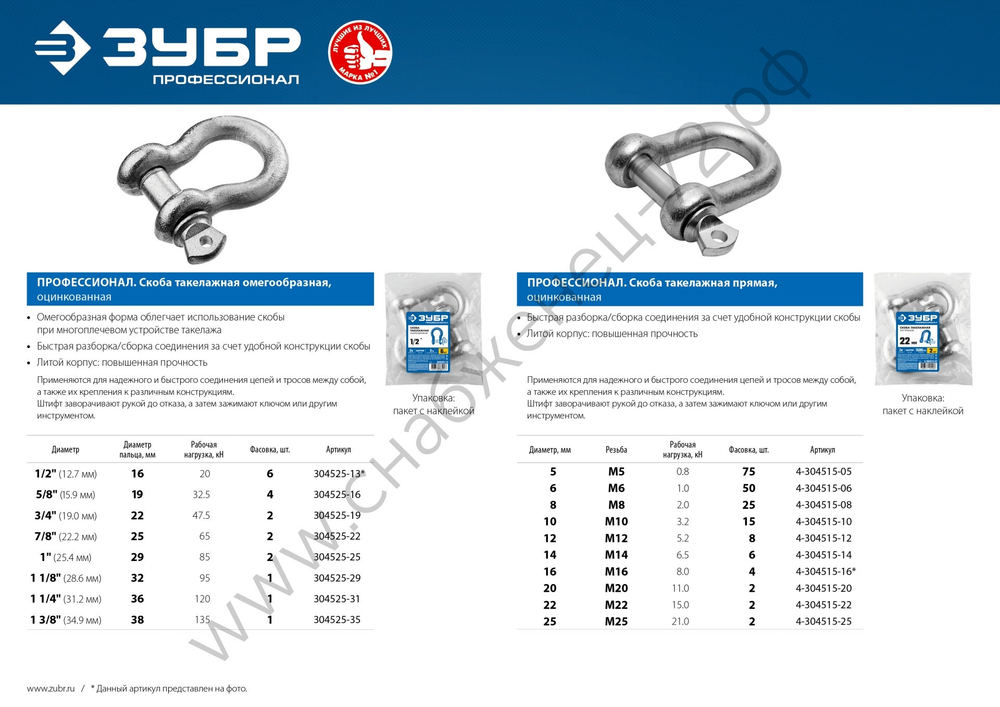 ЗУБР 25 мм, прямая скоба, 2 шт, Профессионал (4-304515-25)