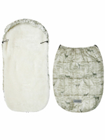 Конверт зимний меховой AMAROBABY Snowy Baby Олени, бежевый, 105 см.