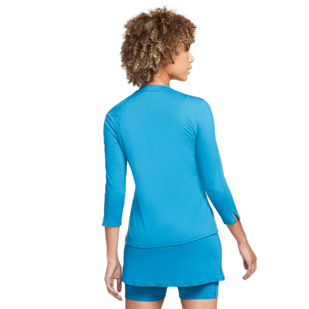 Женская теннисная футболка (dł. Рукава) Nike Court Victory Dri-Fit Top 3/4 Sleeve W - brigade blue/brigade blue/white