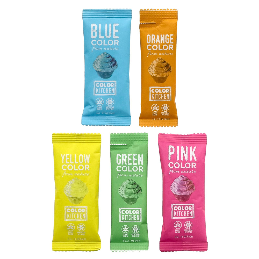ColorKitchen, Пищевые красители от природы, многоцветные, 10 цветных пакетиков по 3 г (0,11 унции)