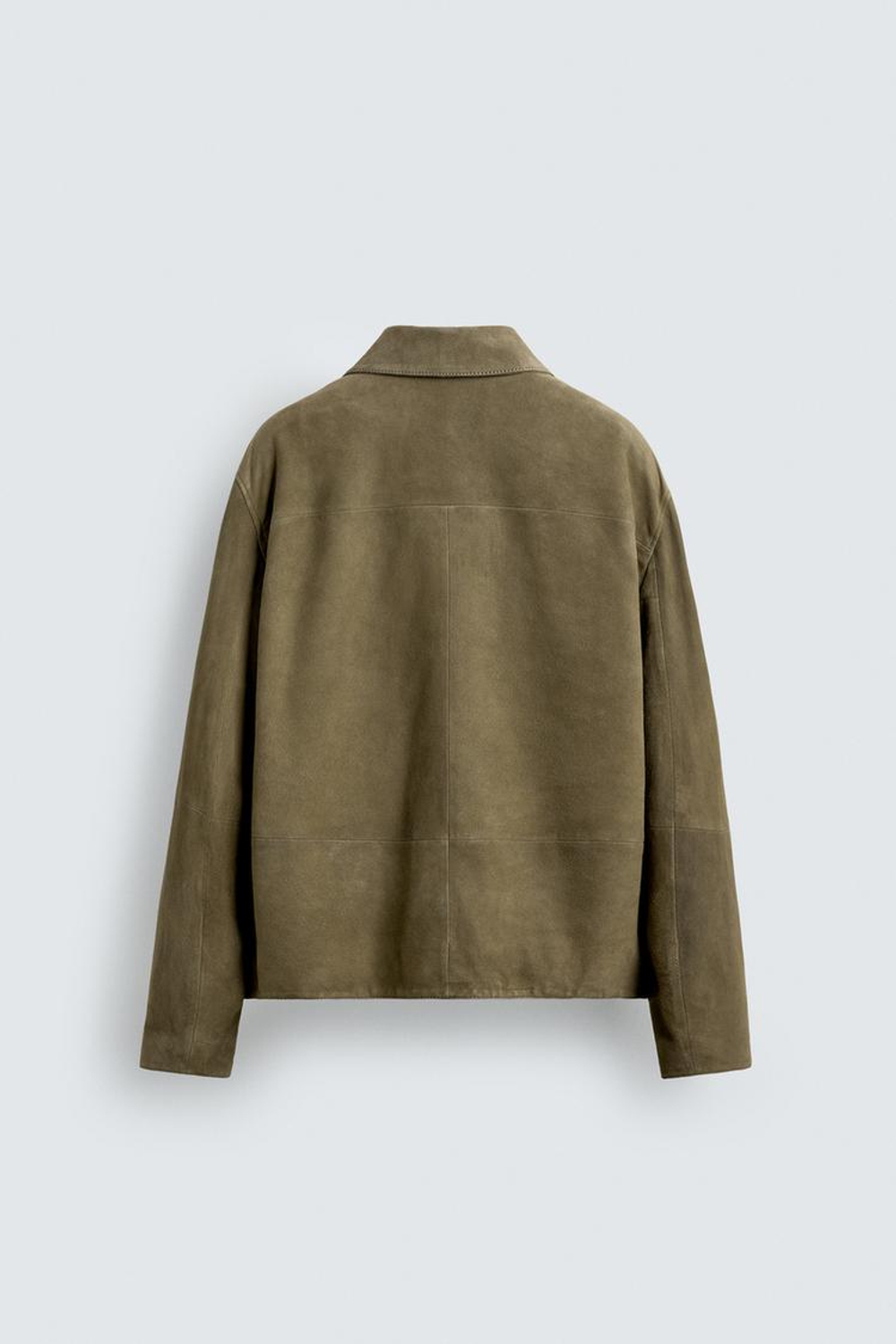 ZARA КОЖАНАЯ КУРТКА С КАРМАНАМИ, ЗЕЛЕНЫЙ