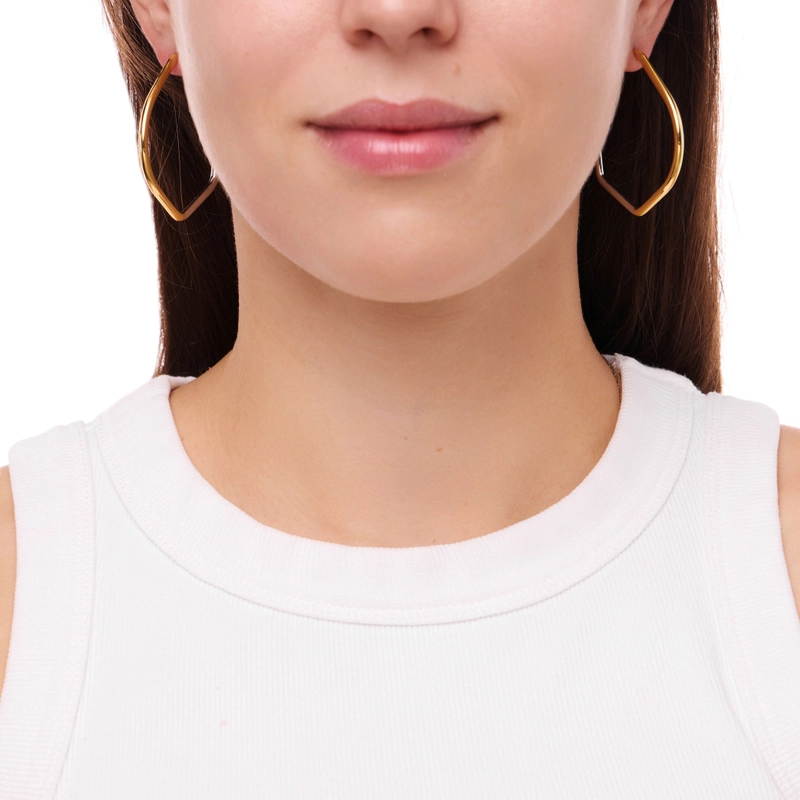 Серьги Незавершенные Золото и Серебро