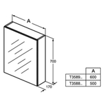 Зеркальный шкафчик 50 см Ideal Standard MIRROR&LIGHT T3588AL