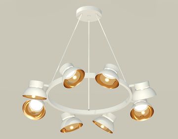 Комплект подвесного поворотного светильника с акрилом 8*GX53 XB9195101/8 SWH/PYG/CL белый песок/золото желтое полированное/прозрачный (C9195, N8144) Techno DIY System Complects Ambrella