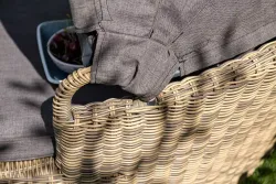 "Стильяно" плетеная кровать круглая, цвет соломенный