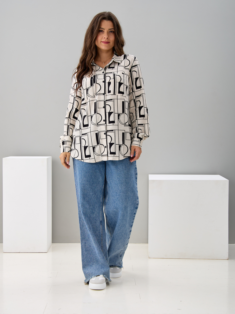 Рубашка Ртс-058/бежабстракция