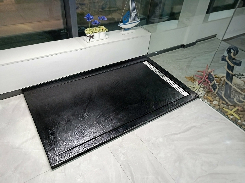 Душевой поддон из искусственного камня WeltWasser WW TRS 10090 STONE-BL 100x90 10000005450 Черный