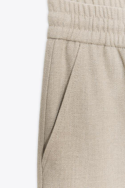 ZARA БРЮКИ С МАНЖЕТАМИ, ПЕСОЧНЫЙ МЕЛАНЖ