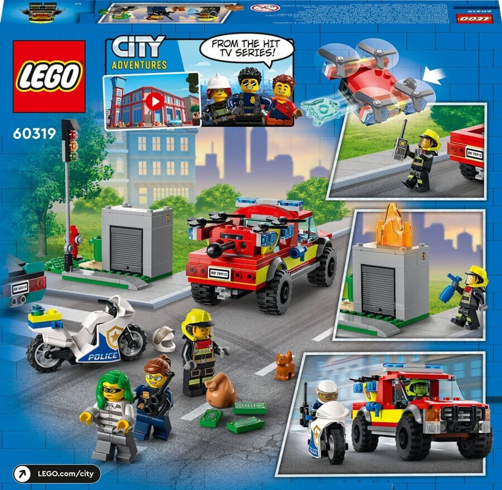 Конструктор LEGO City 60319 Пожарная бригада и полицейская погоня