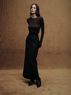 Прямая юбка из твида