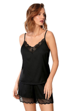 Легкий пижамный комплект Zora с кружевом (Размер: M) (Цвет: голубой)