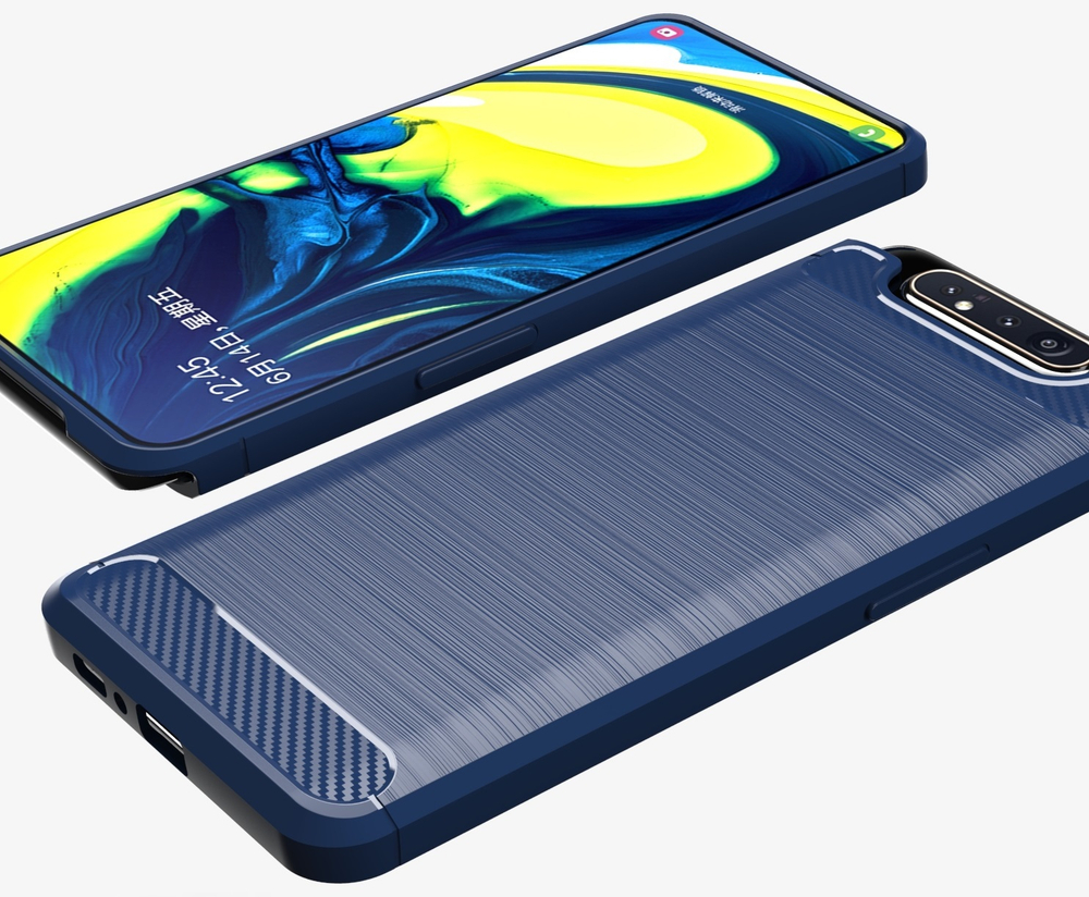 Чехол для Samsung Galaxy A80 (Galaxy A90) цвет Blue (синий), серия Carbon от Caseport