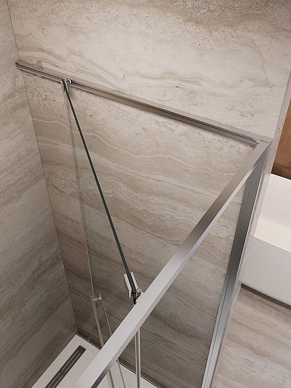 Душевая дверь Cezares LUX 100 B-FS-1-100-C-CR стекло прозрачное/профиль хром
