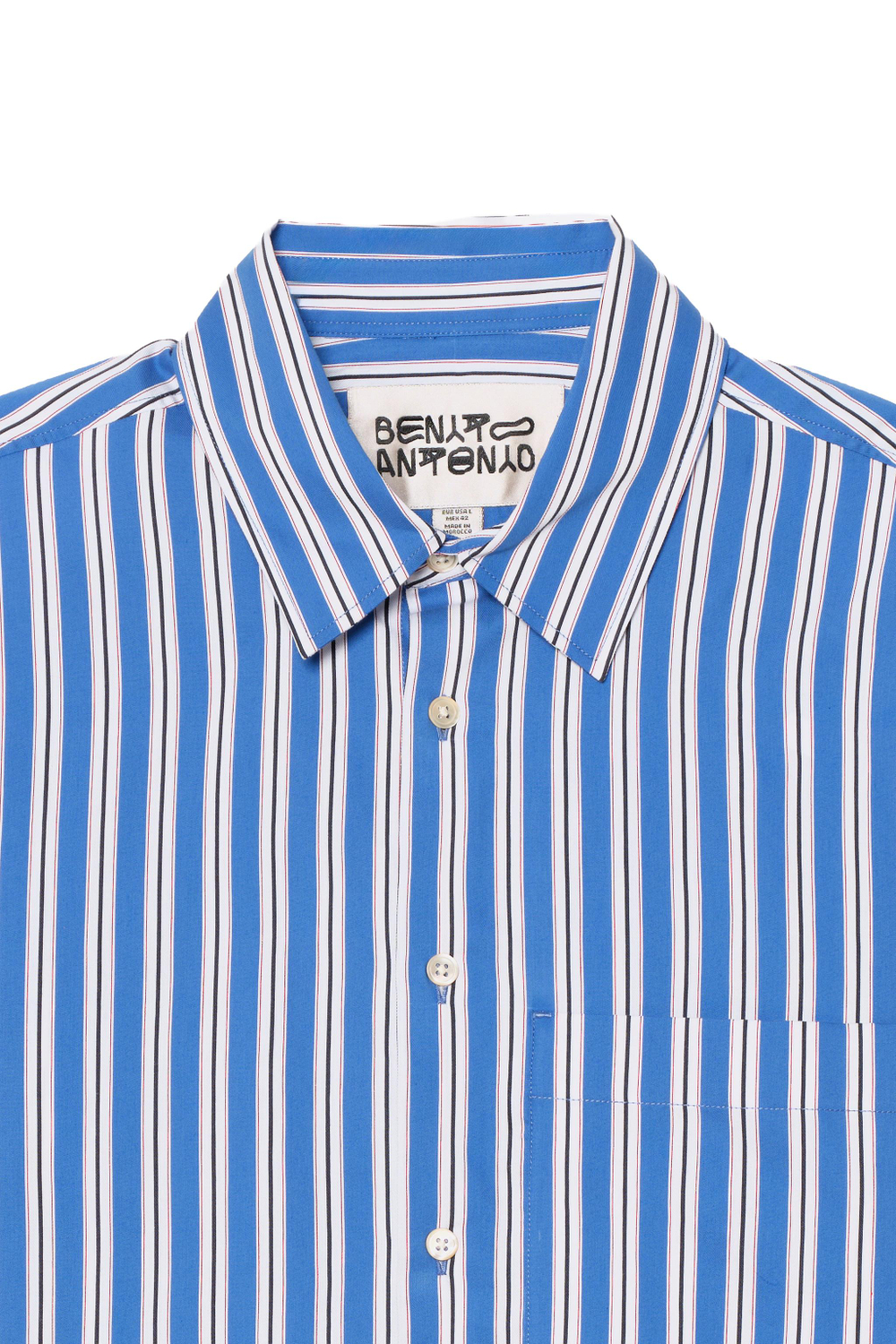 ZARA X BENITO ANTONIO РУБАШКА В ПОЛОСКУ, СИНИЙ/ИНДИГО