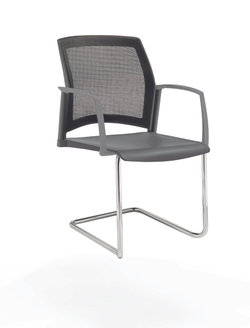 Rewind стул на кантилевере со спинкой-сеткой