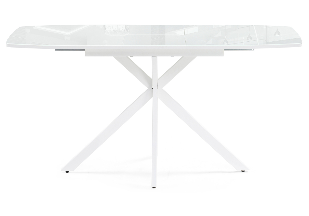 Стол стеклянный Woodville Тамаса 120(150)х70х76 белый