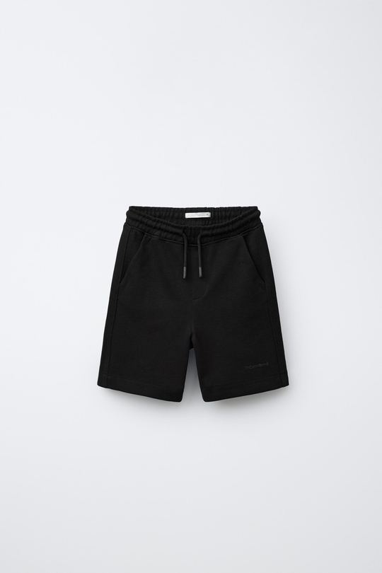 ZARA КОМФОРТНЫЕ ШОРТЫ ИЗ МЯГКОЙ ТКАНИ, ЧЕРНЫЙ