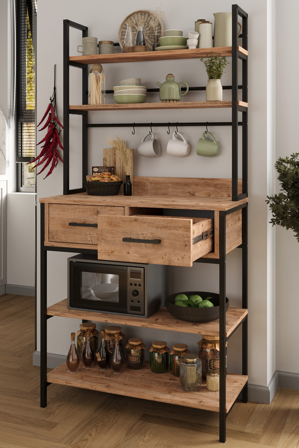 Стеллаж кухонный VIETNAM - сосна