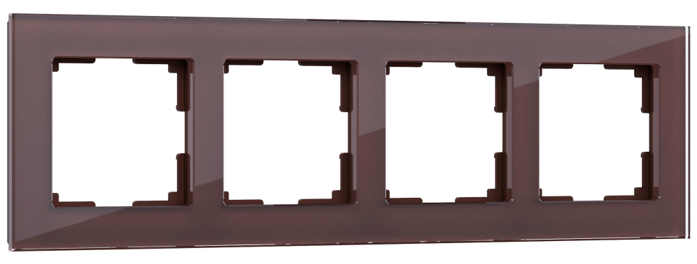 Рамка на 4 поста Favorit (мокко,стекло)