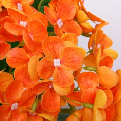 Цветок искусственный «Natur» 28см Гортензия оранжевая