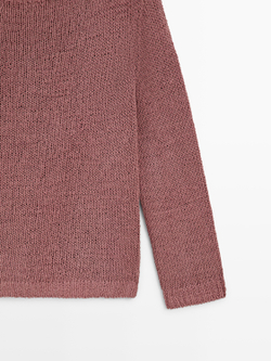 Massimo Dutti Вязаный свитер, дымчато-розовый