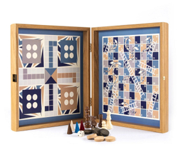 Игровой набор Шахматы/нарды/лудо/змеи Manopoulos Chess/Backgammon cbls34blu