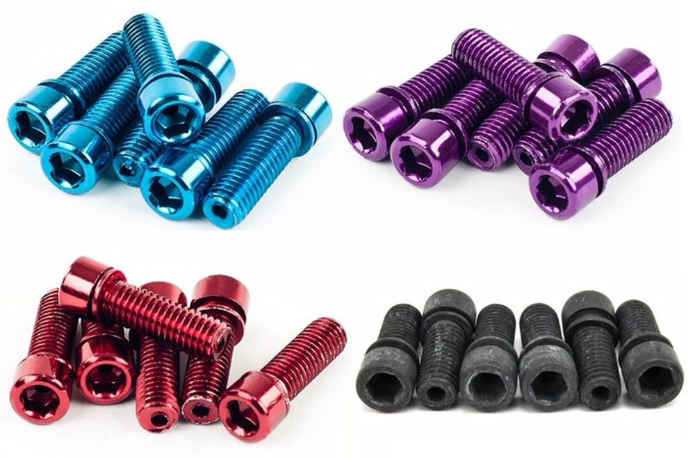 Запчасти для BMX выноса Mission Bolt Kit (полые (синий) арт: MN2410BLU)