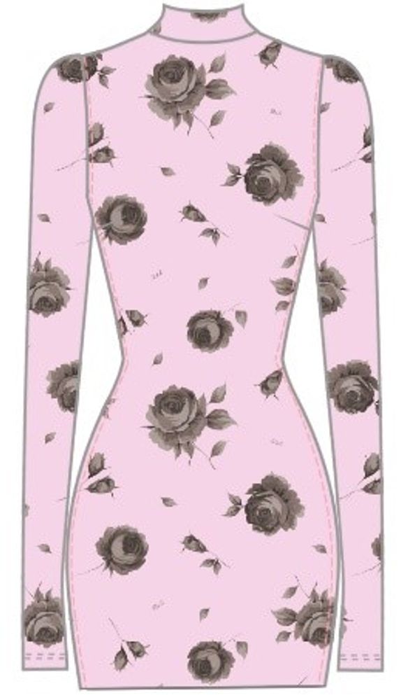 Муна мини (Muna mini), платье мини из сиреневого бифлекса с цветочным принтом