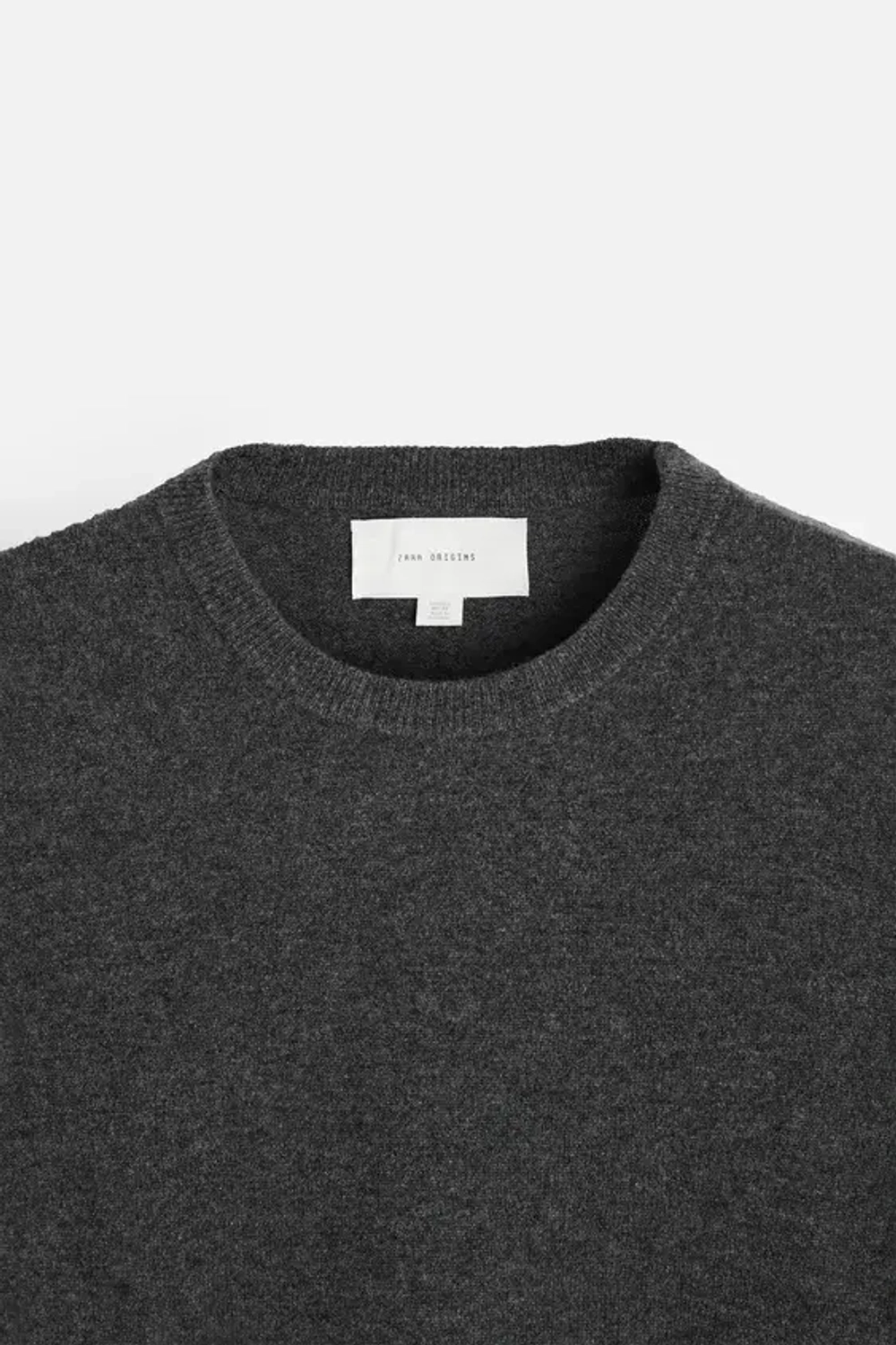 ZARA СВИТЕР ИЗ 100% КАШЕМИРА, СЕРЫЙ С МЕЛАНЖЕВЫМ ЭФФЕКТОМ